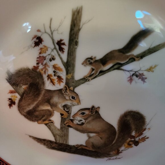 VTG Lenox Woodland Wildlife Boehm Squirrels 1979 Collectible Plate - Picture 6 of 11